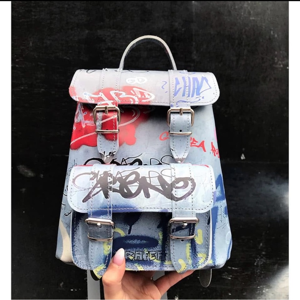 GRAFEA- Baby II Graffiti leather bag/backpack